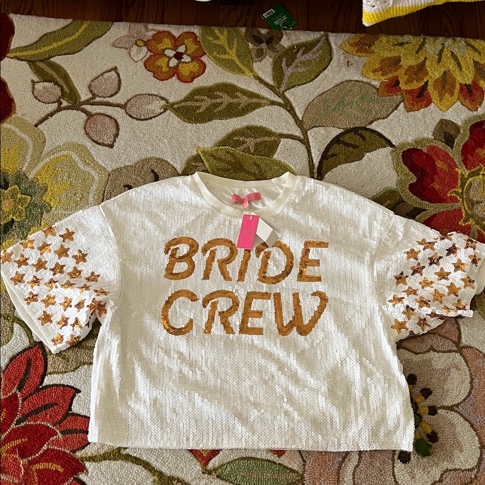 Bride Crew Sequined Top